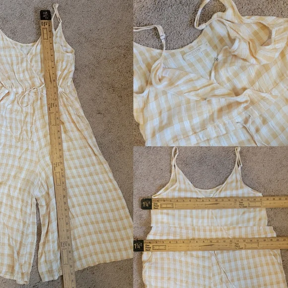 Priced to Sell - Christy Dawn Yellow and White Plaid Jumpsuit - Picture 7 of 12